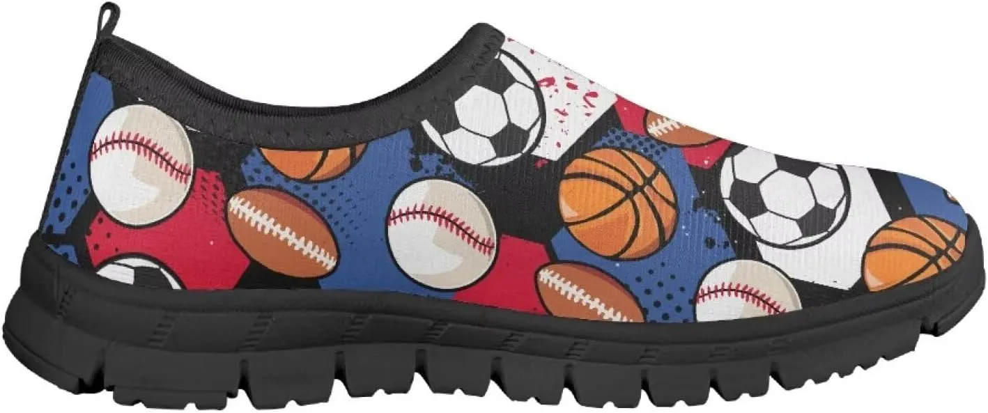 Cool Boys Tennis Shoes Little Kids Slip On Shoes Ball Themed Running Shoes