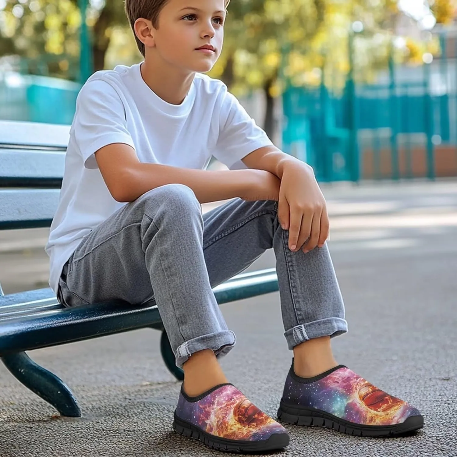 Cool Boys Tennis Shoes Little Kids Slip On Shoes Ball Themed Running Shoes