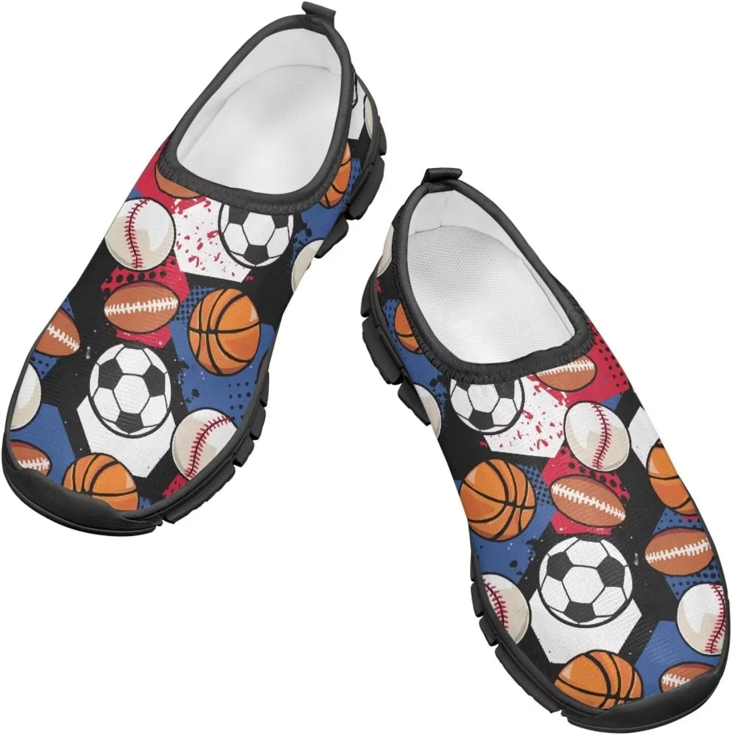 Cool Boys Tennis Shoes Little Kids Slip On Shoes Ball Themed Running Shoes
