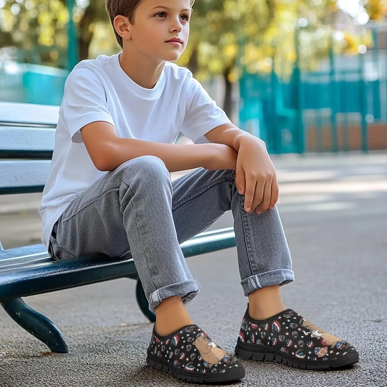 Cool Boys Tennis Shoes Little Kids Slip On Shoes Ball Themed Running Shoes