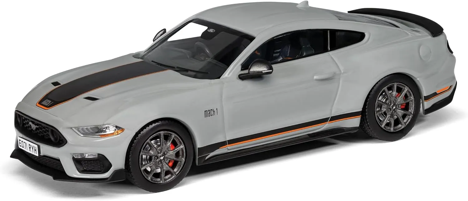 Corgi Diecast Model Cars - VA15501 Ford Mustang Mk6 Mach 1, Fighter Jet Gray - Men, Women & Kids Souvenir Gifts from UK - Small Die Cast Toy Car Models for Boys, Gift for Motor Enthusiasts