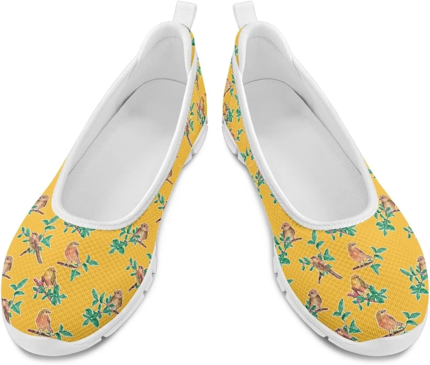 Creative Various Bird Prints Walking Shoes Women Dressy Slip On Ballet Flats Shoes Stylish Fit Comfort Casual Sneakers Daily Wear