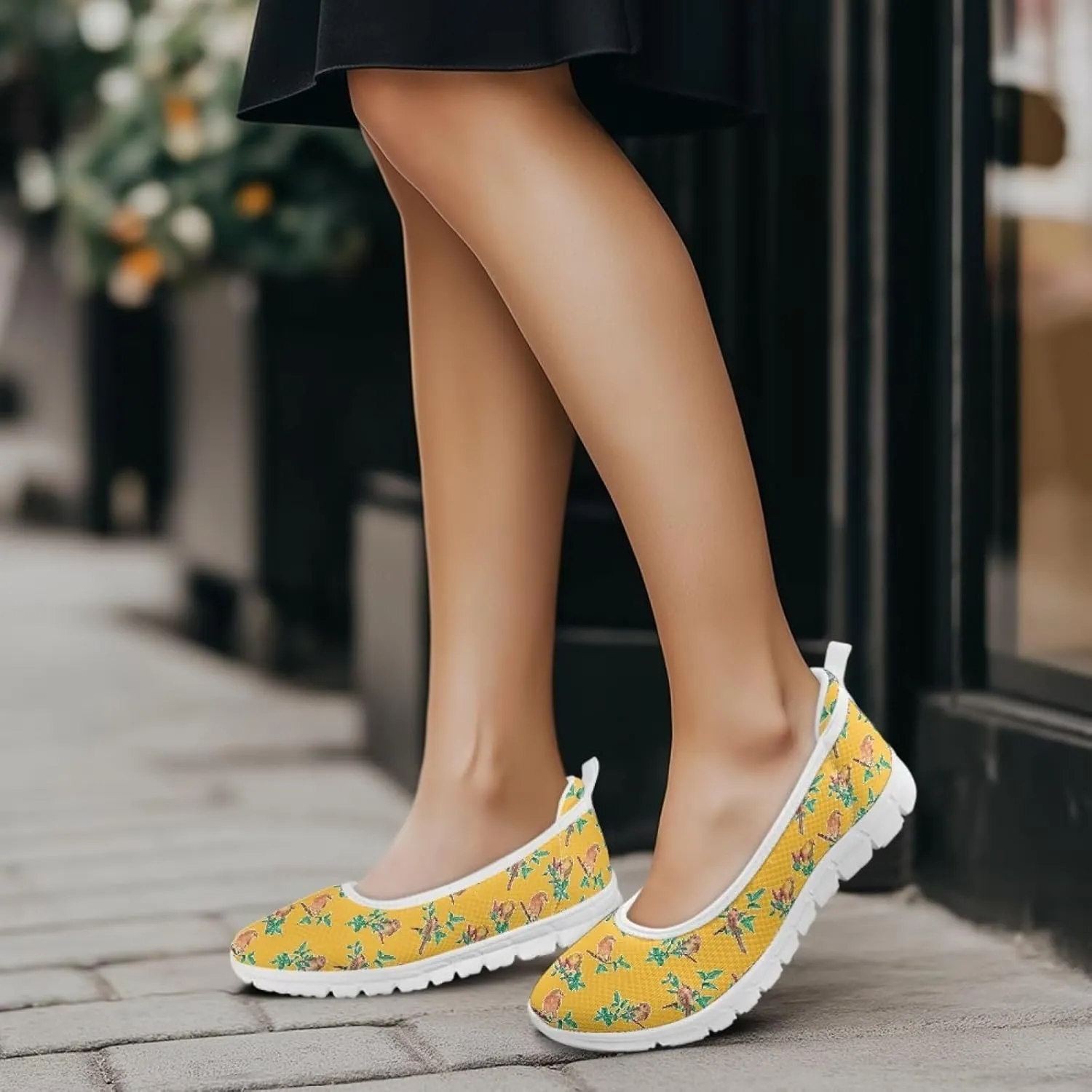 Creative Various Bird Prints Walking Shoes Women Dressy Slip On Ballet Flats Shoes Stylish Fit Comfort Casual Sneakers Daily Wear