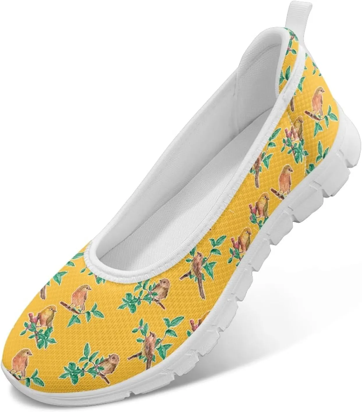 Creative Various Bird Prints Walking Shoes Women Dressy Slip On Ballet Flats Shoes Stylish Fit Comfort Casual Sneakers Daily Wear