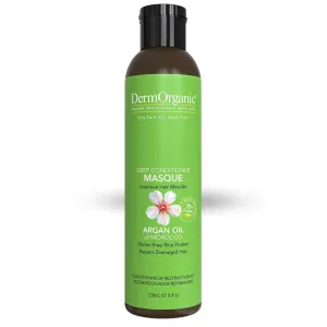DermOrganic Hair Repair Masque - Deep Conditioner Vegan Protein Reconstructor Rebuilds Damaged Hair with Organic Argan Oil – 8 oz