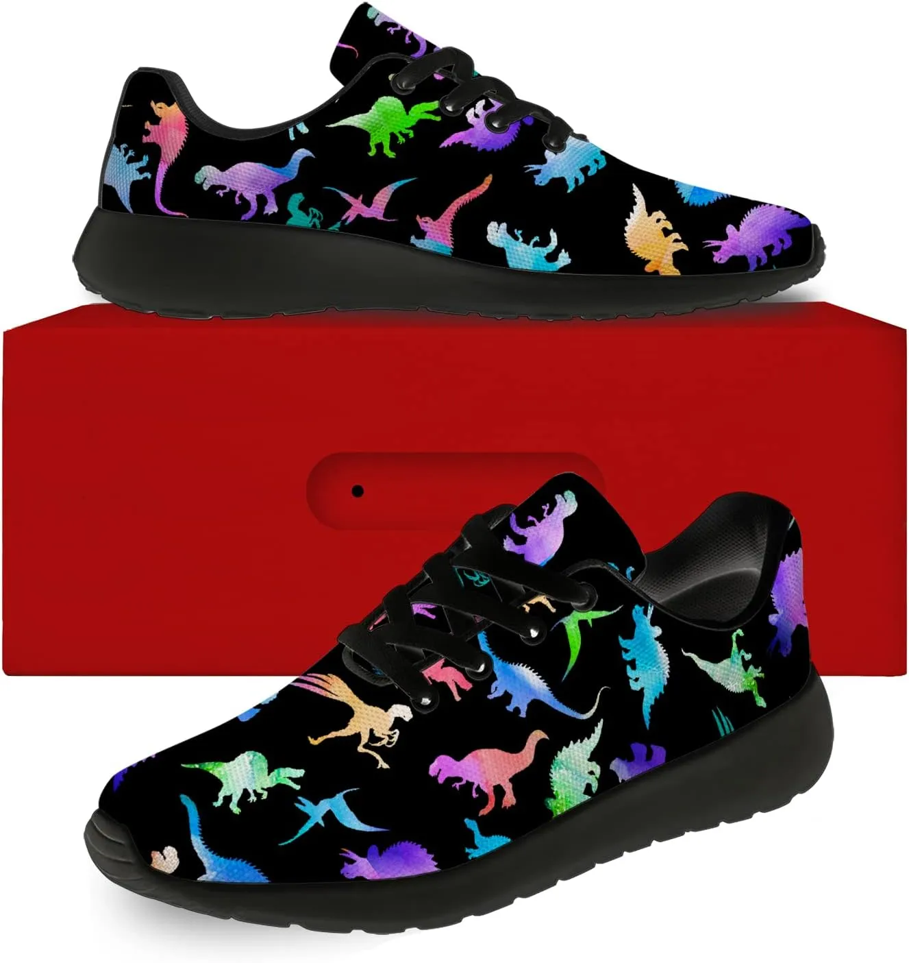 Dinosaur Shoes for Women Men Running Shoes Womens Mens Walking Tennis Sneakers Dino Shoes Gifts for Boy Girl