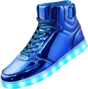DIYJTS Unisex LED Light Up Shoes, Fashion High Top LED Sneakers USB Rechargeable Glowing Luminous Shoes for Men, Women, Teens