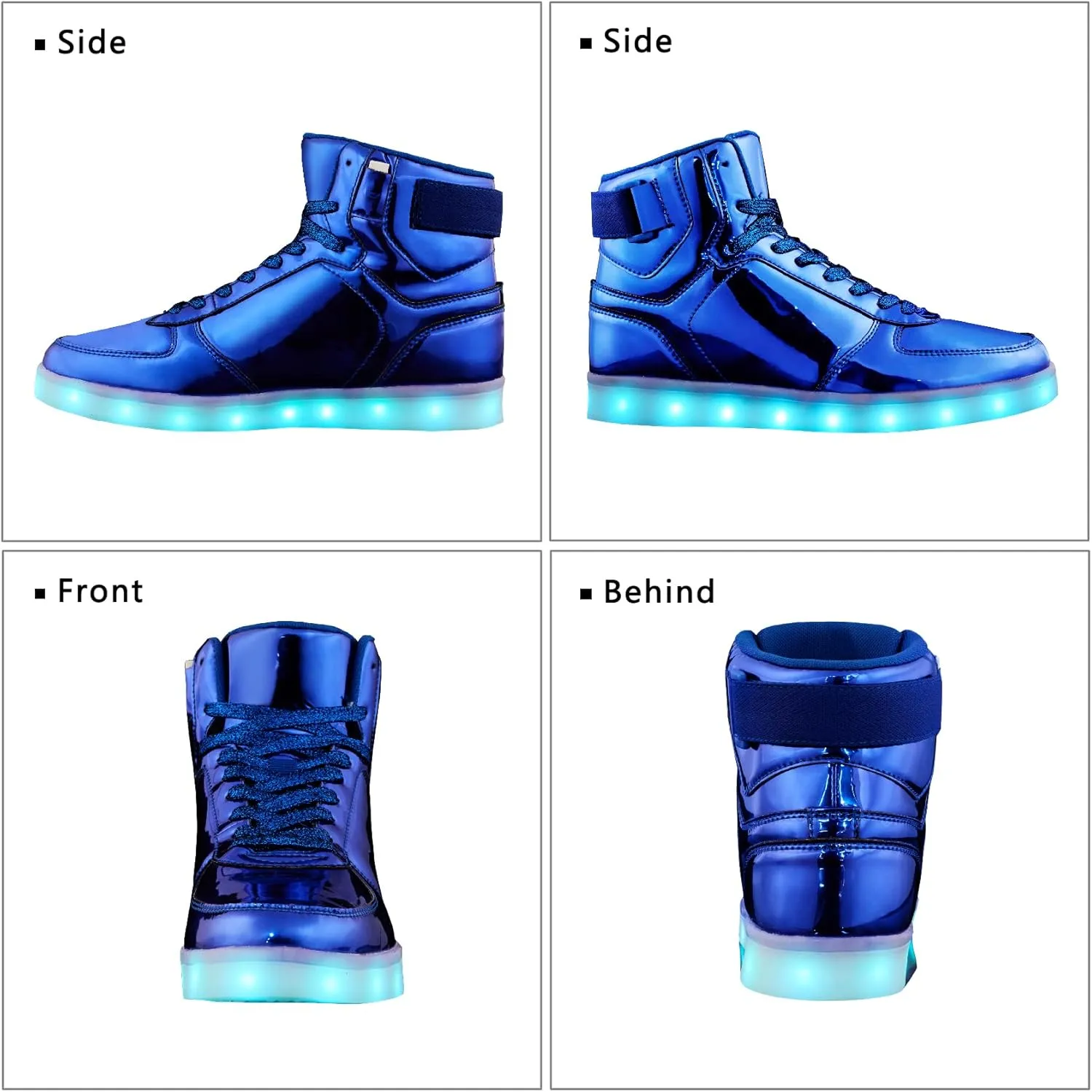 DIYJTS Unisex LED Light Up Shoes, Fashion High Top LED Sneakers USB Rechargeable Glowing Luminous Shoes for Men, Women, Teens