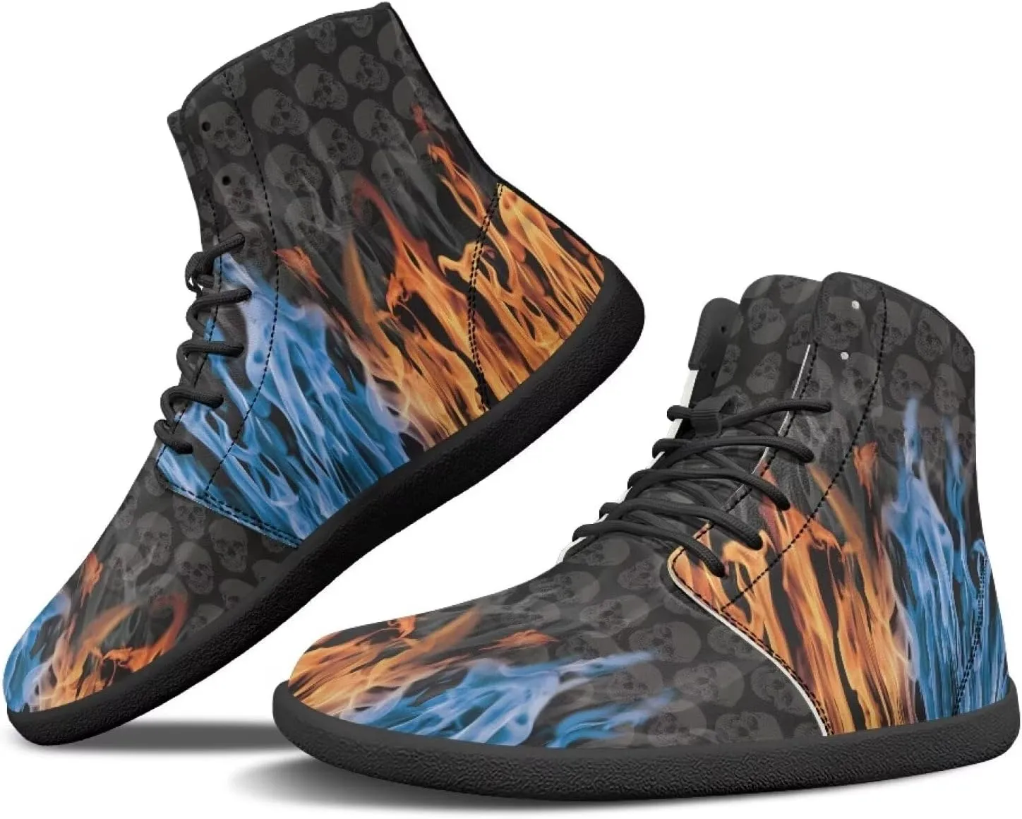Doojoayie High Top Shoes for Men Wide Width PU Leather Shoes Emerging Adult