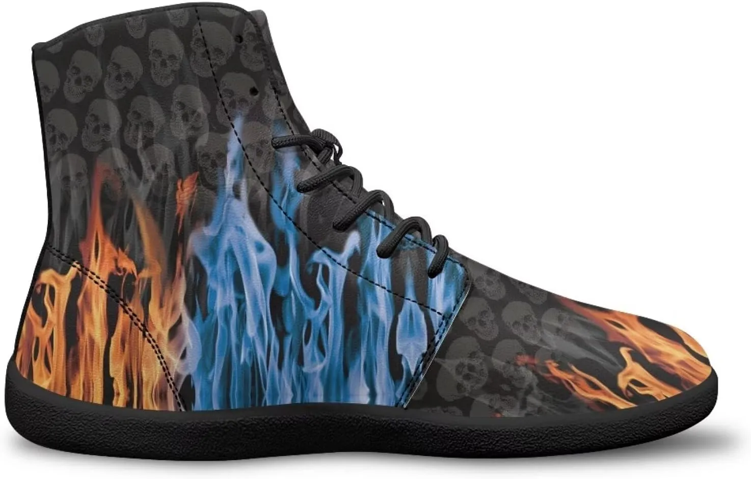 Doojoayie High Top Shoes for Men Wide Width PU Leather Shoes Emerging Adult
