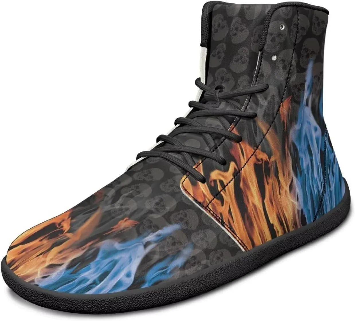 Doojoayie High Top Shoes for Men Wide Width PU Leather Shoes Emerging Adult