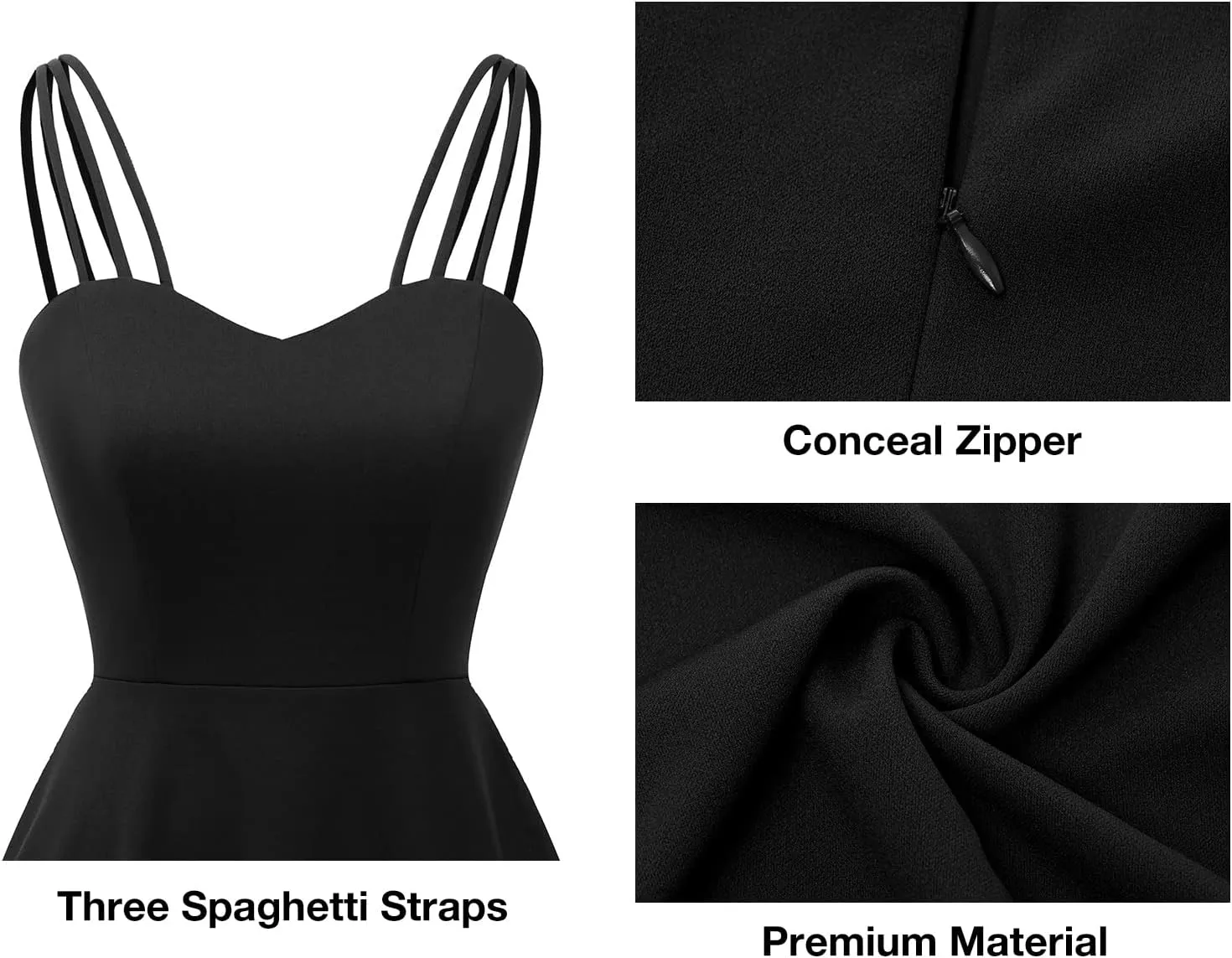 DRESSTELLS Women's Hi-Low Spaghetti Strap Dresses Summer Fit Flare Cocktail Wedding Guest Bridesmaid Dress