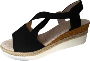 Espadrilles Wedge Sandals for Women Open Toe Summer Dressy Sandal Ankle Strap Comfortable Platform Walking Shoes