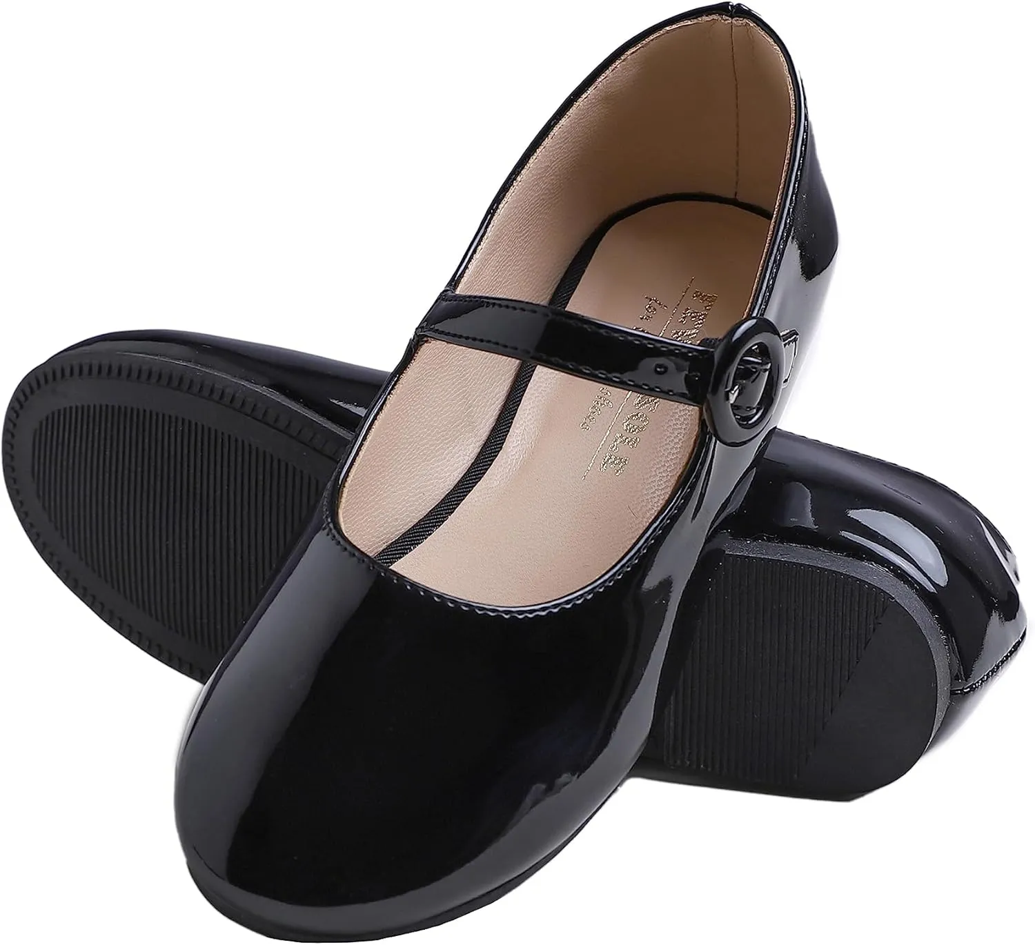 FEVERSOLE Girls Cute Dress Mary Jane Shoes Little Kids Casual Buckle Strap Flats