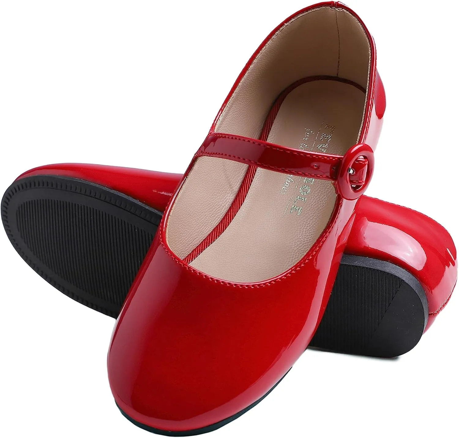 FEVERSOLE Girls Cute Dress Mary Jane Shoes Little Kids Casual Buckle Strap Flats
