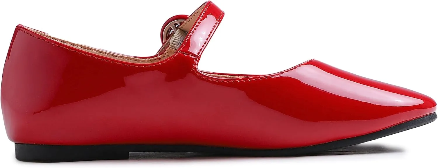 FEVERSOLE Girls Cute Dress Mary Jane Shoes Little Kids Casual Buckle Strap Flats