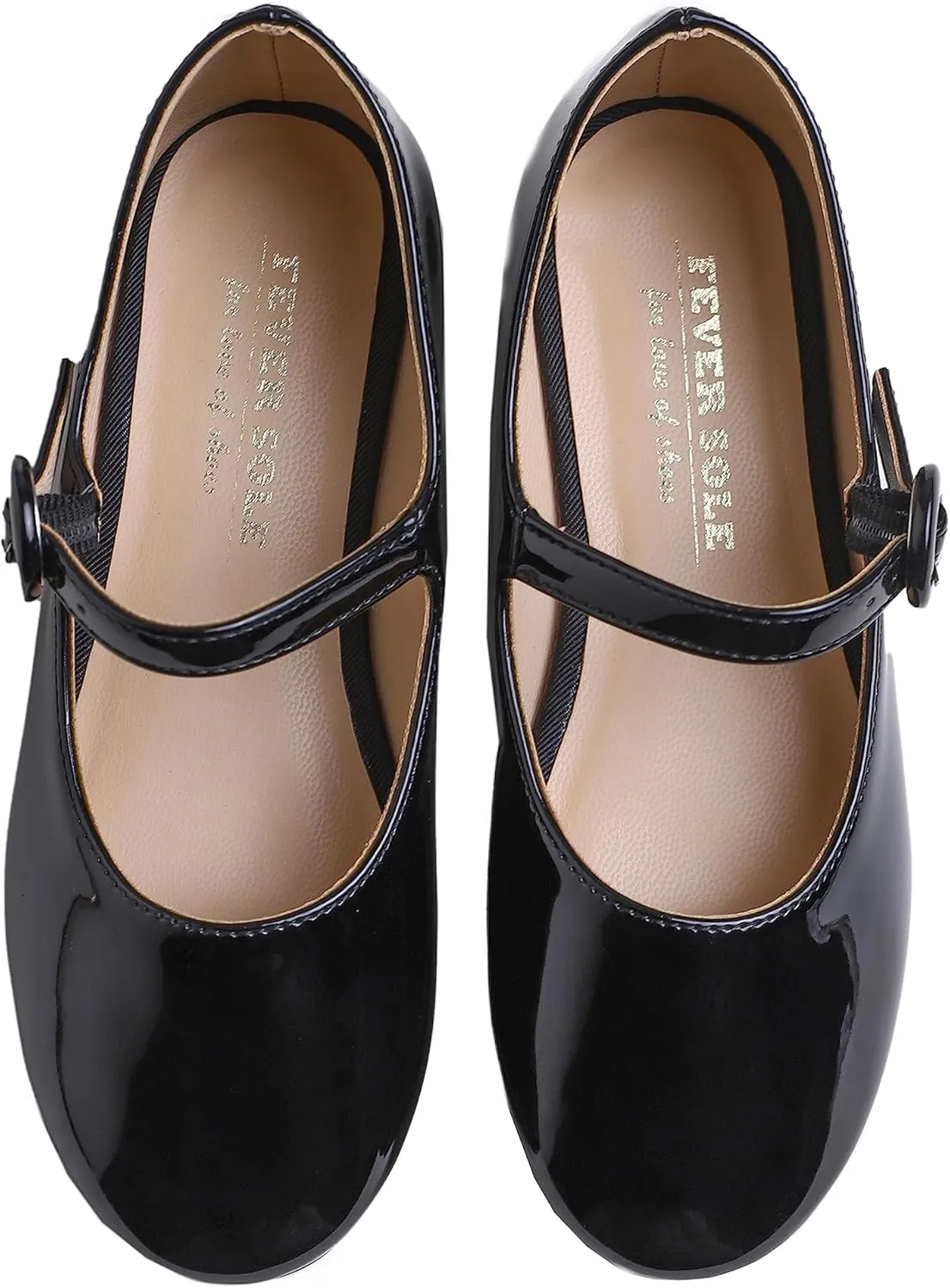 FEVERSOLE Girls Cute Dress Mary Jane Shoes Little Kids Casual Buckle Strap Flats