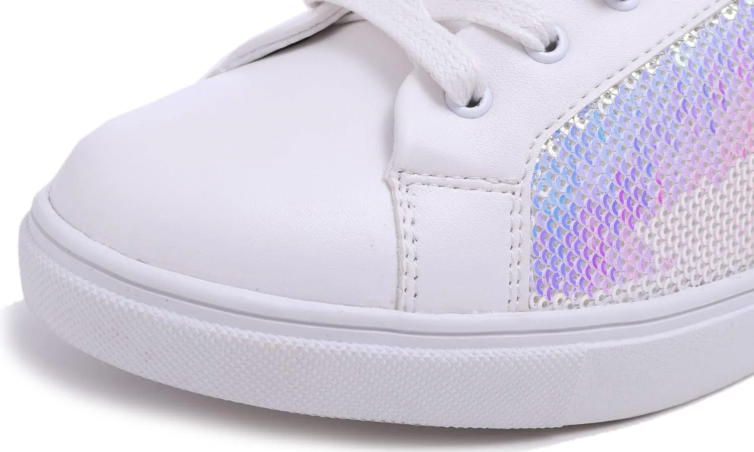 FEVERSOLE Women's Fashion Dress Sneakers Party Bling Casual Flats Embellished Shoes