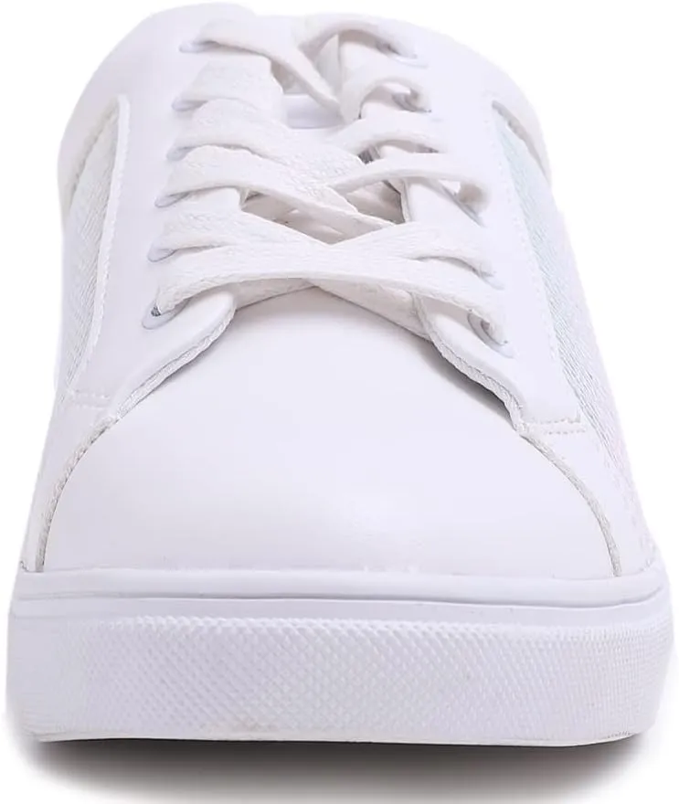 FEVERSOLE Women's Fashion Dress Sneakers Party Bling Casual Flats Embellished Shoes