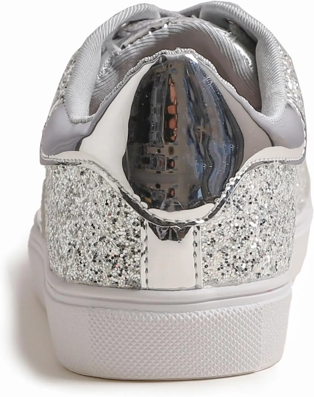 FEVERSOLE Women's Fashion Lace Up Dress Sneakers Sparkly Party Shiny Shoes