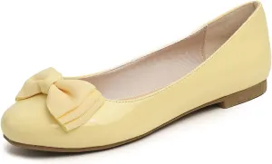 Feversole Women's Round Toe Cute Bow Trim Ballet Flats