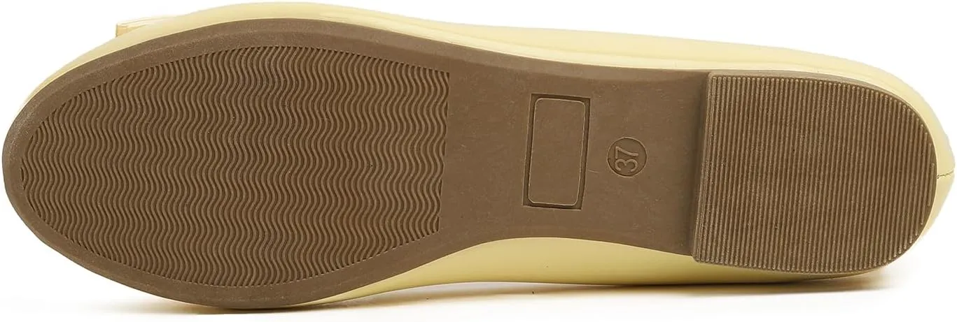 Feversole Women's Round Toe Cute Bow Trim Ballet Flats
