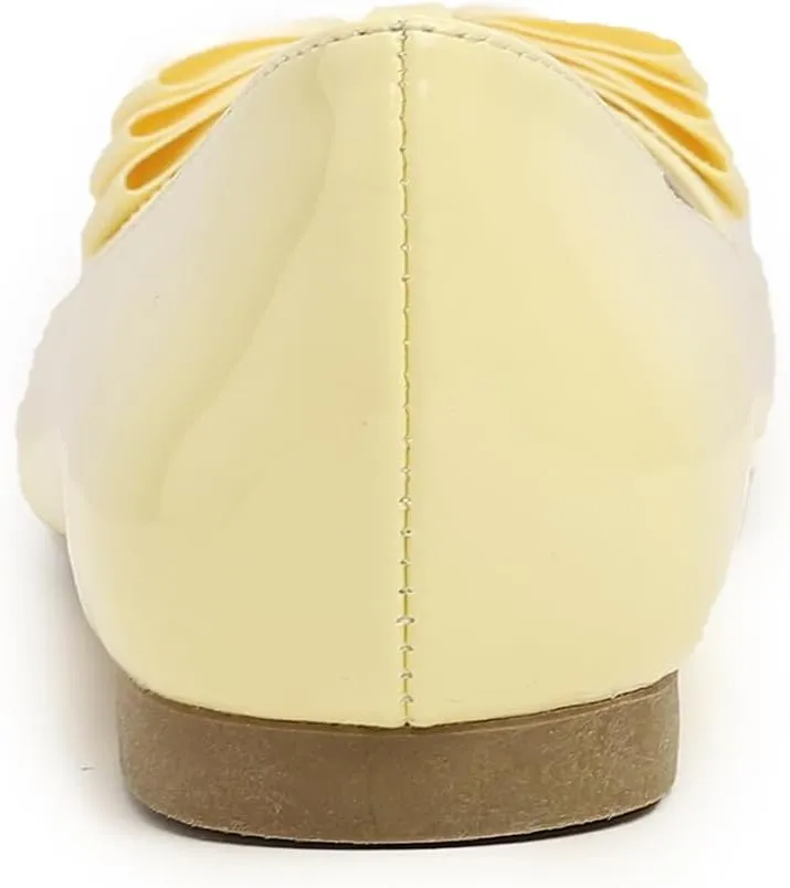 Feversole Women's Round Toe Cute Bow Trim Ballet Flats