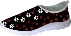 Forchrinse Cow Print Women’s Sneakers Slip on Shoes Cute Casual Shoes Walking Running Shoes Lightweight