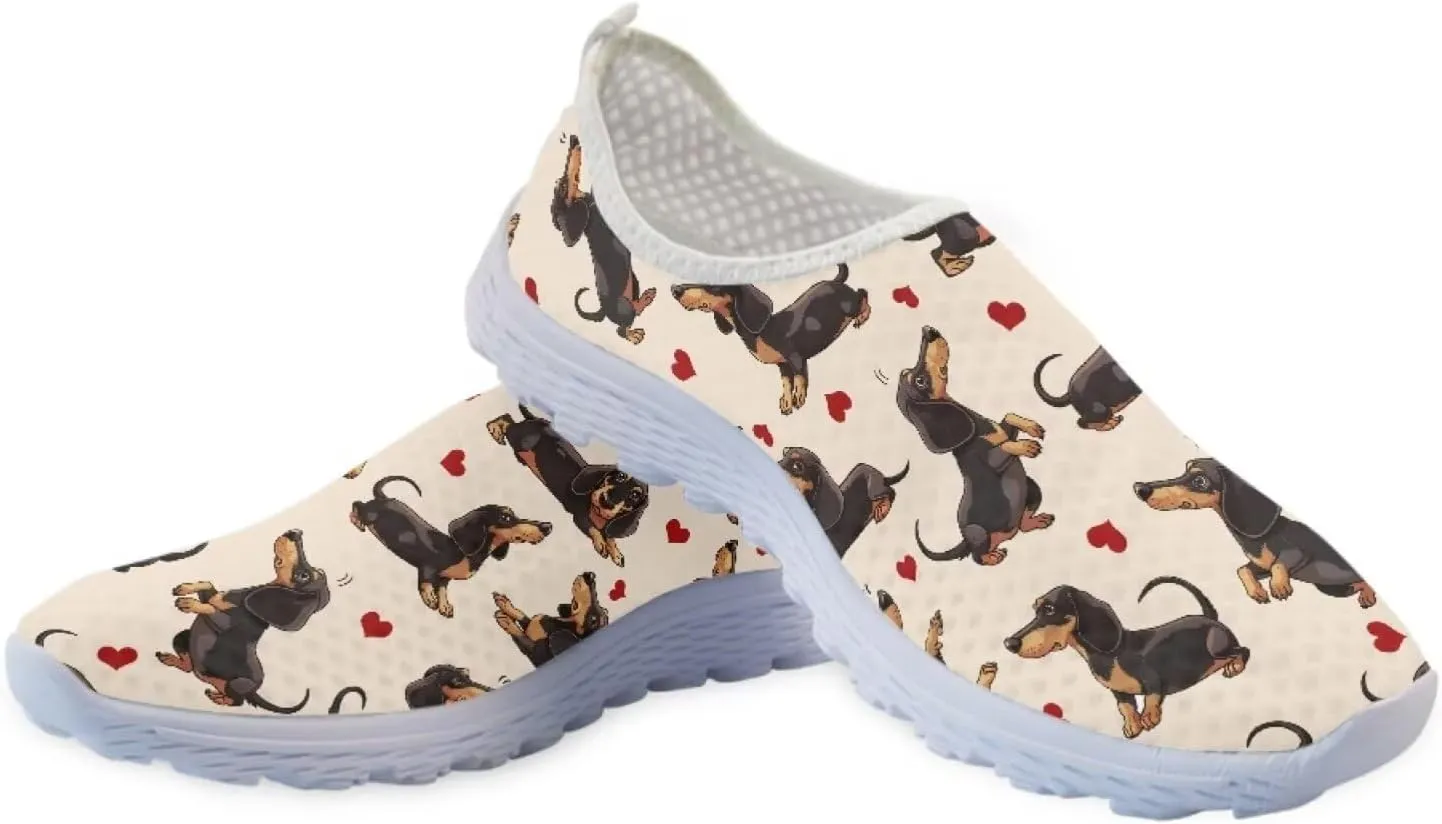 Forchrinse Cow Print Women’s Sneakers Slip on Shoes Cute Casual Shoes Walking Running Shoes Lightweight