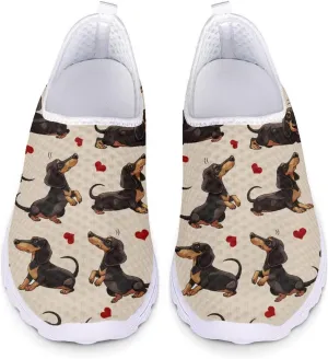 Forchrinse Cow Print Women’s Sneakers Slip on Shoes Cute Casual Shoes Walking Running Shoes Lightweight