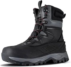 FREE SOLDIER Snow Boots for Men Winter Waterproof Non-slip Flock Outdoor Hiking Work Boots