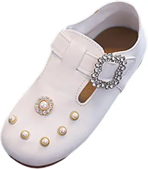 Girls Kids Ankle Sandals Close Toe Sequins Dress Shoes Toddler Soft Sole Summer Casual Leather Loafers Comfy Cute Shoes