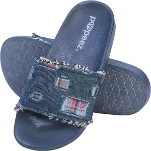 Girl's Sandals Open Toe Slide Denim Slipper Danim/Plaid
