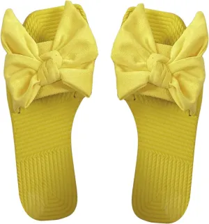 GORGLITTER Women's Cute Bow Flat Sandals Summer Dressy 2025 Beach Open Toe Slide Sandals
