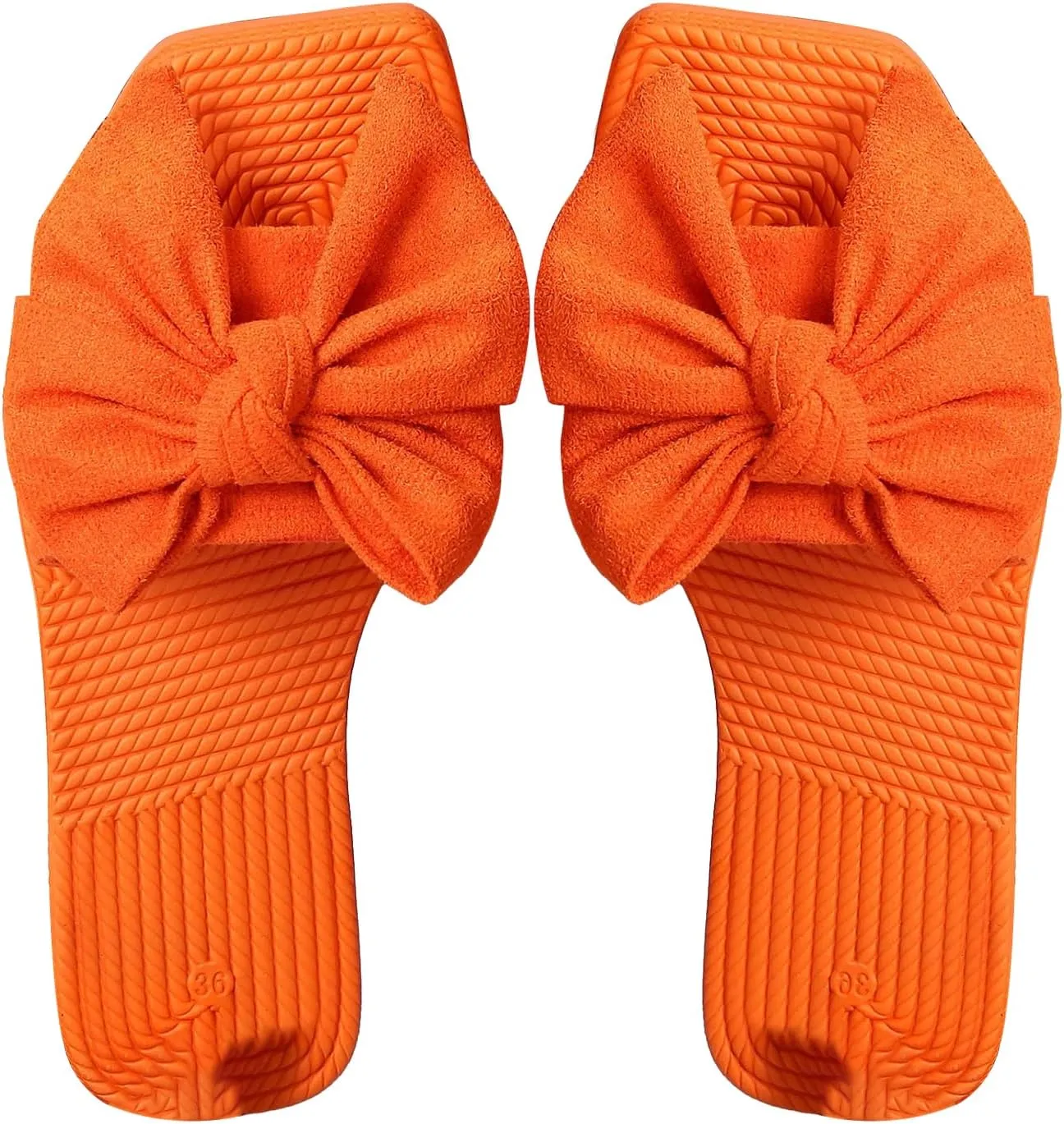 GORGLITTER Women's Cute Bow Flat Sandals Summer Slip on Open Toe Slide Sandals