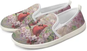 GOSTONG Women's Flats Shoes Breathable Mesh Round Toe Slip On Shoes Comfort Non Slip Casual Walking Shoes Outdoors White Sole Size 6-11