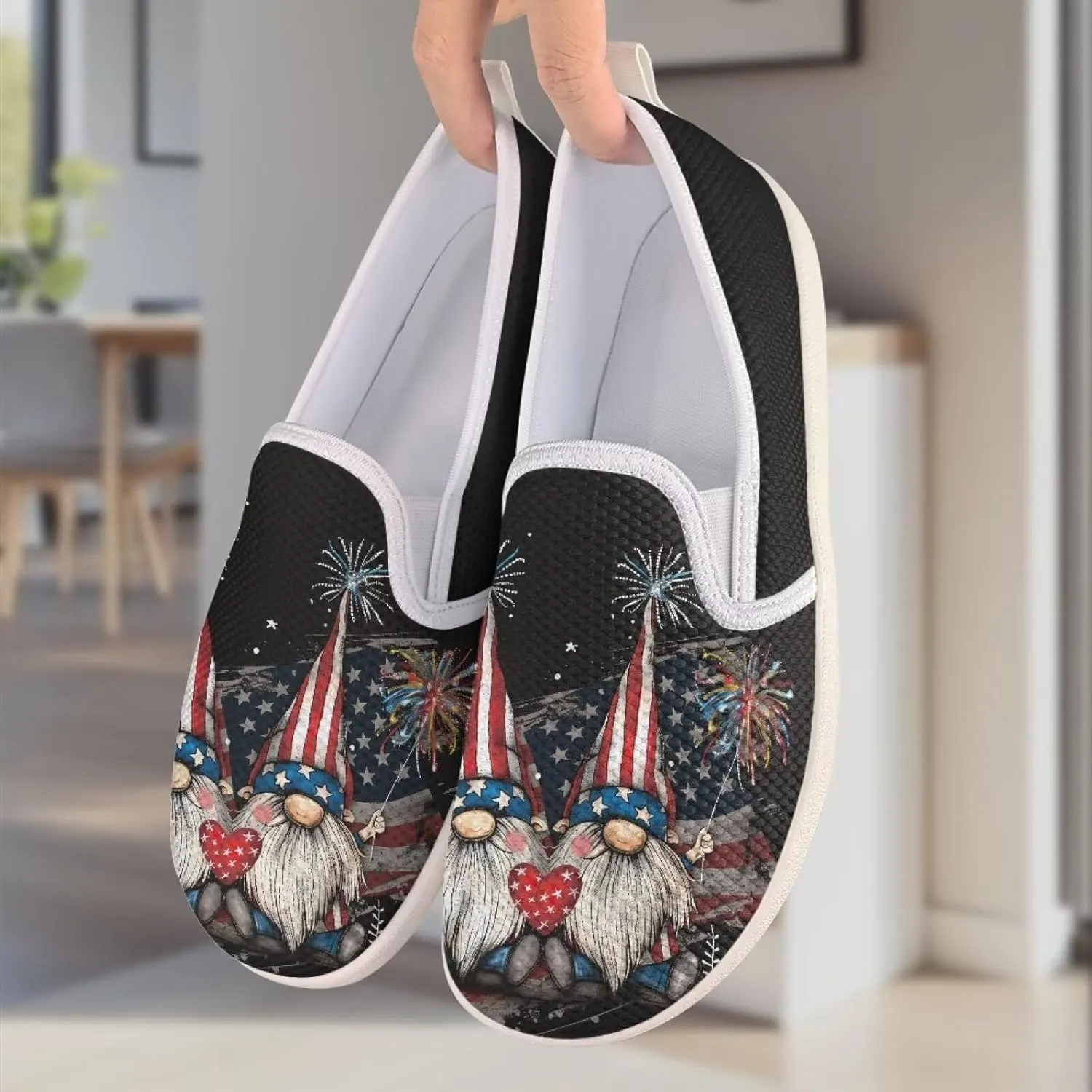 GOSTONG Women's Flats Shoes Breathable Mesh Round Toe Slip On Shoes Comfort Non Slip Casual Walking Shoes Outdoors White Sole Size 6-11