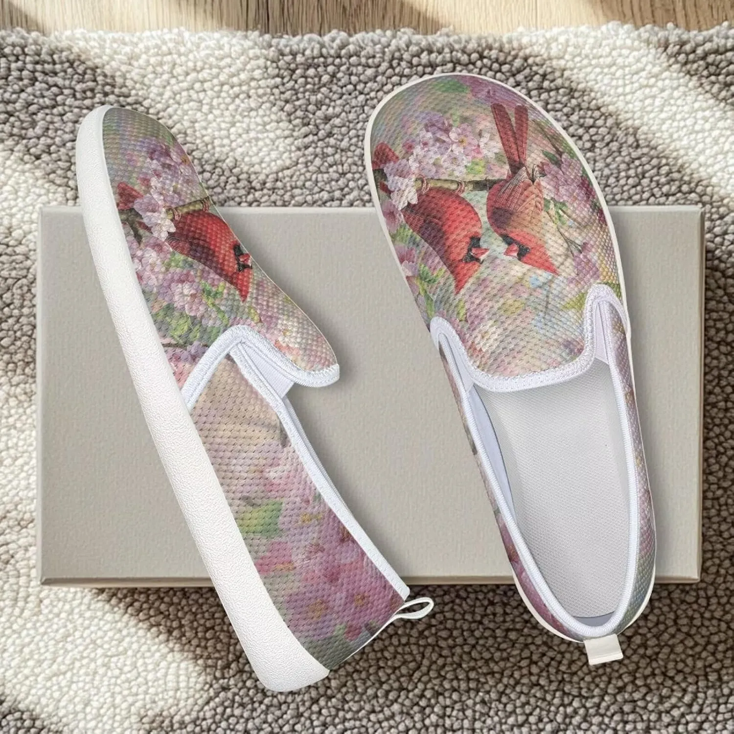 GOSTONG Women's Flats Shoes Breathable Mesh Round Toe Slip On Shoes Comfort Non Slip Casual Walking Shoes Outdoors White Sole Size 6-11