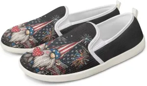 GOSTONG Women's Flats Shoes Breathable Mesh Round Toe Slip On Shoes Comfort Non Slip Casual Walking Shoes Outdoors White Sole Size 6-11