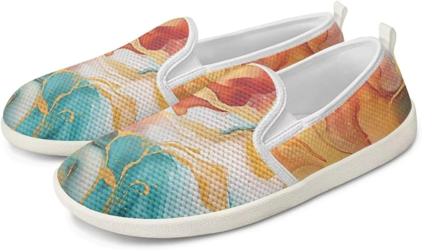 GOSTONG Women's Flats Shoes Breathable Mesh Round Toe Slip On Shoes Comfort Non Slip Casual Walking Shoes Outdoors White Sole Size 6-11