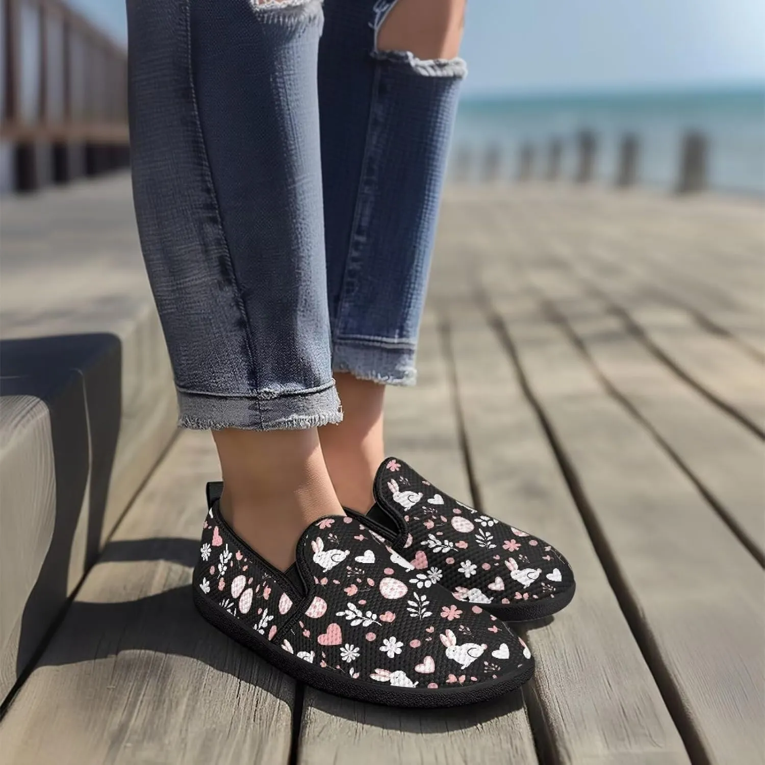GOSTONG Womens Wdie Flats Shoes Breathable Mesh Casual Shoes Comfort Non Slip Travel Walking Shoes Outdoor Tennis Sneakers US 6-11
