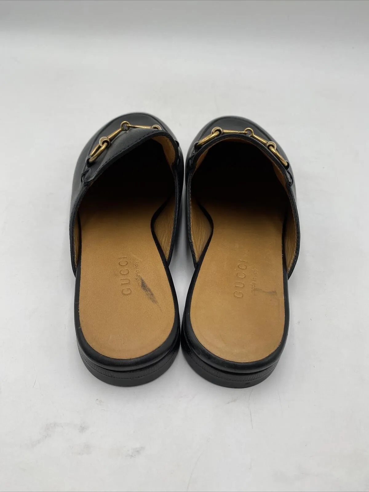 Gucci Women's Princetown Leather Mules Black Size 34 - Very Good