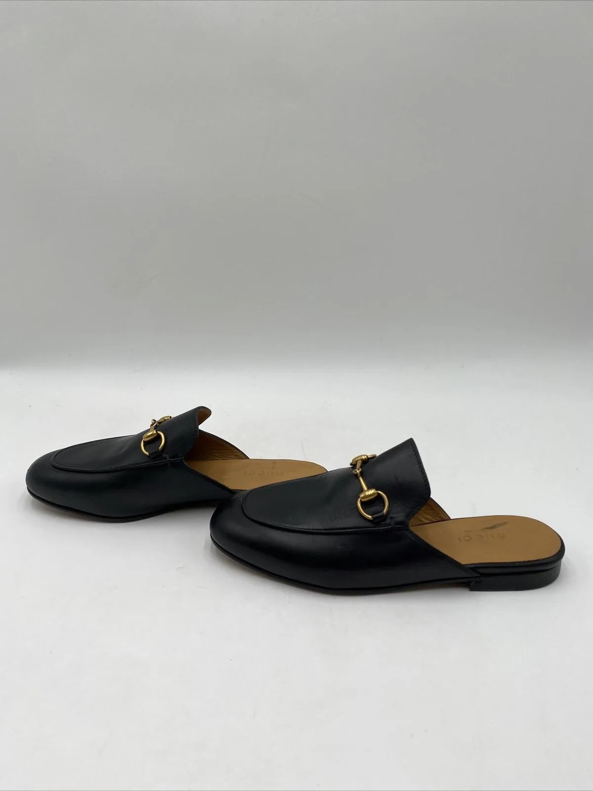 Gucci Women's Princetown Leather Mules Black Size 34 - Very Good