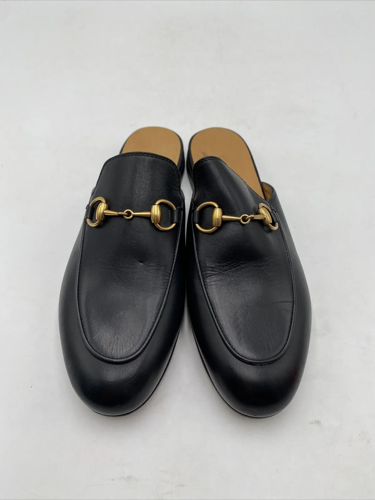 Gucci Women's Princetown Leather Mules Black Size 34 - Very Good
