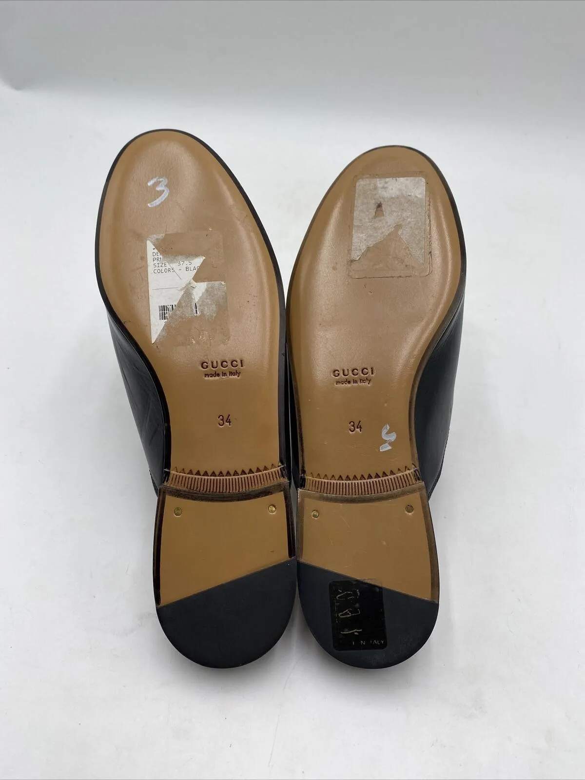 Gucci Women's Princetown Leather Mules Black Size 34 - Very Good