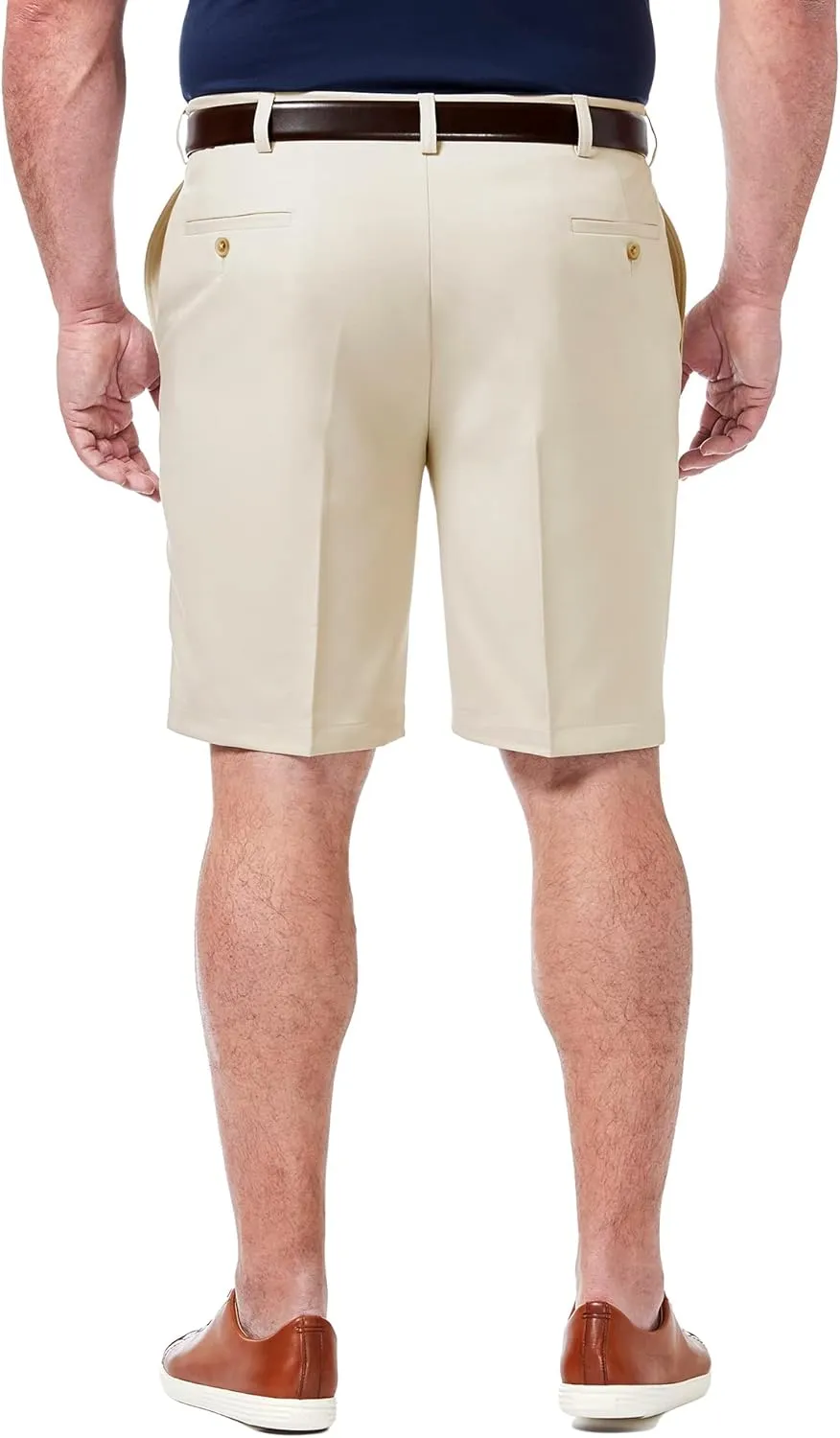 Haggar Men's Cool 18 Pro Straight Fit Flat Front 4-Way Stretch Expandable Waist Short-Big & Tall Sizes