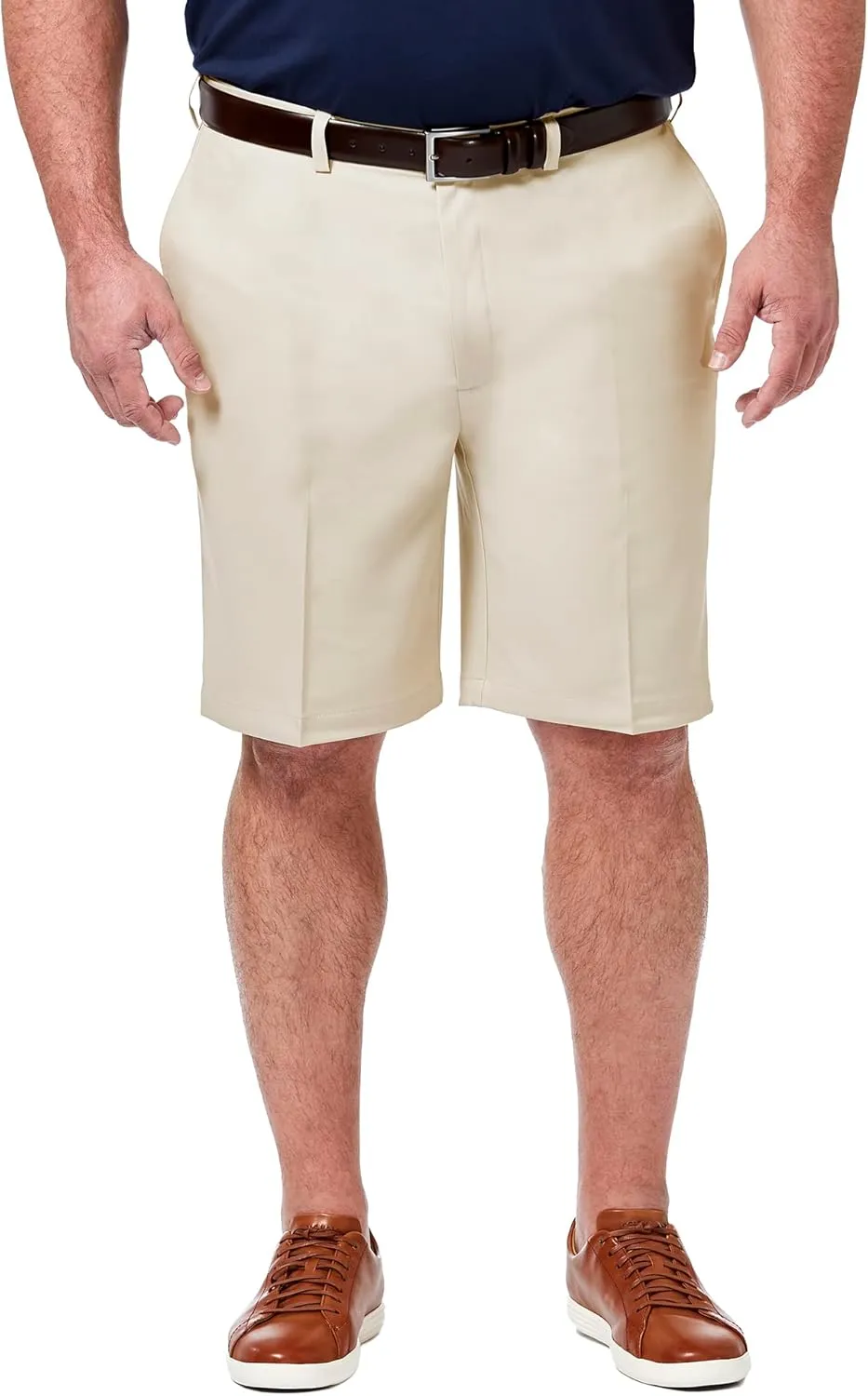 Haggar Men's Cool 18 Pro Straight Fit Flat Front 4-Way Stretch Expandable Waist Short-Big & Tall Sizes