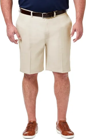 Haggar Men's Cool 18 Pro Straight Fit Flat Front 4-Way Stretch Expandable Waist Short-Big & Tall Sizes