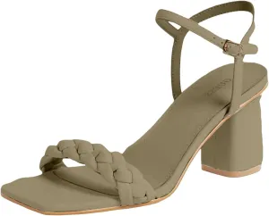Heeled Sandal Braided Open Toe Ankle Strap Block Chunky Heel Sandals Holiday Party Wedding Dress Pumps Shoes