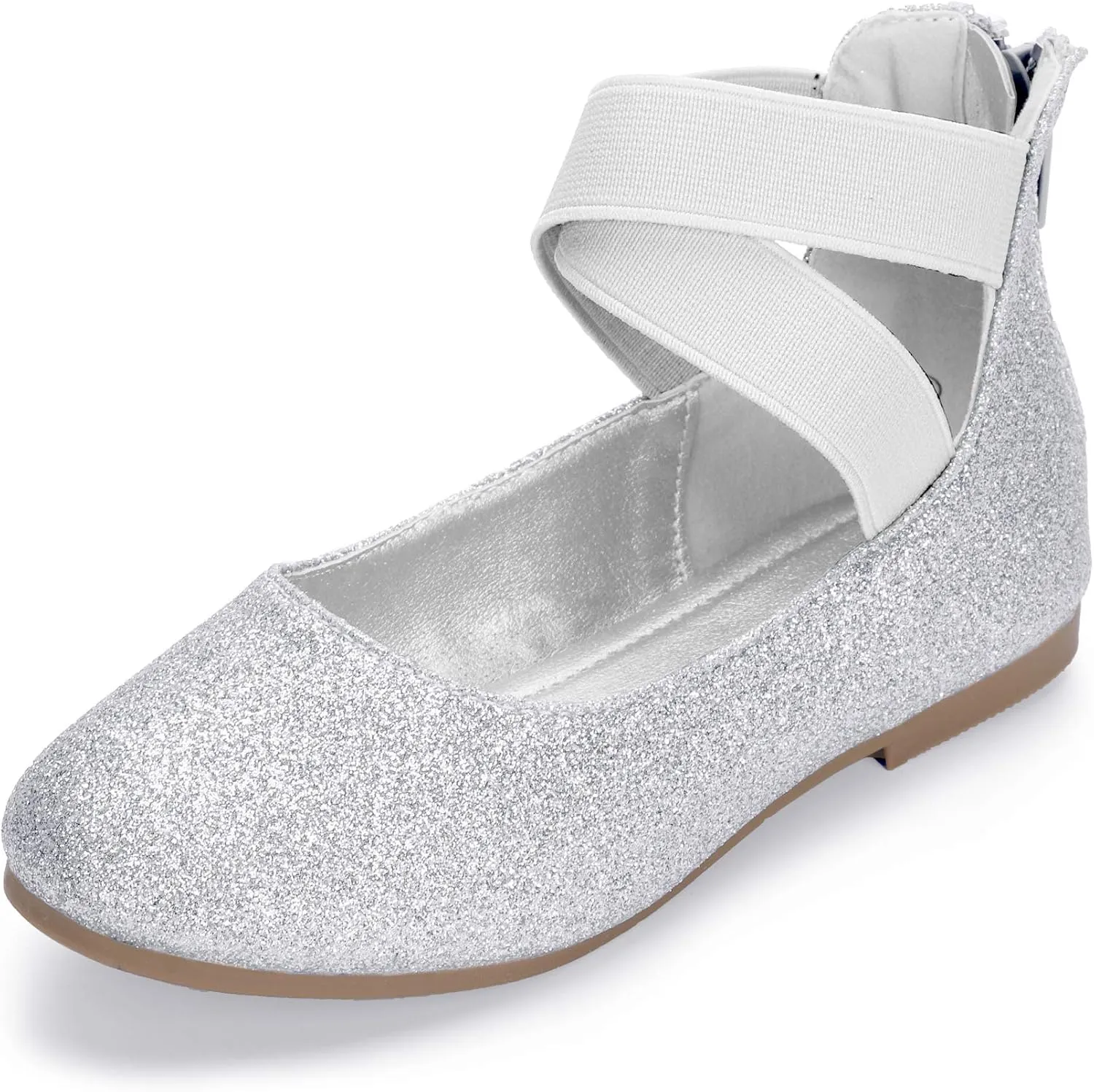 Hehainom Girls Dress Shoes Toddler Little Kids Gracy Ballet Mary Jane Ballerina Flats with Elastic Ankle Strap